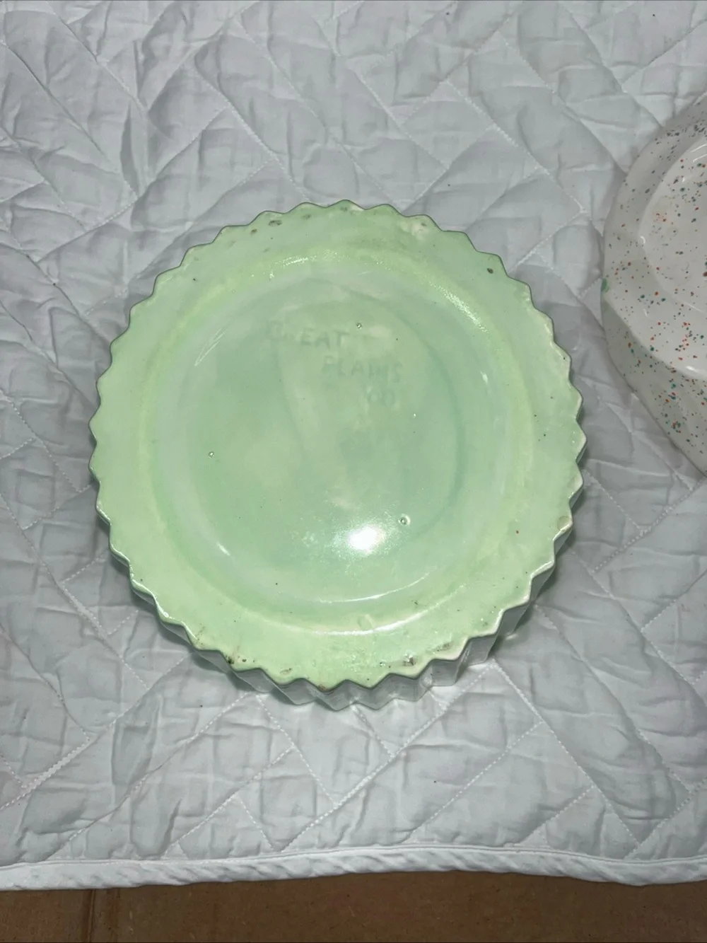 Vintage MCM Ceramic Cupcake Treat Jar - Green with White Frosting and Red Cherry